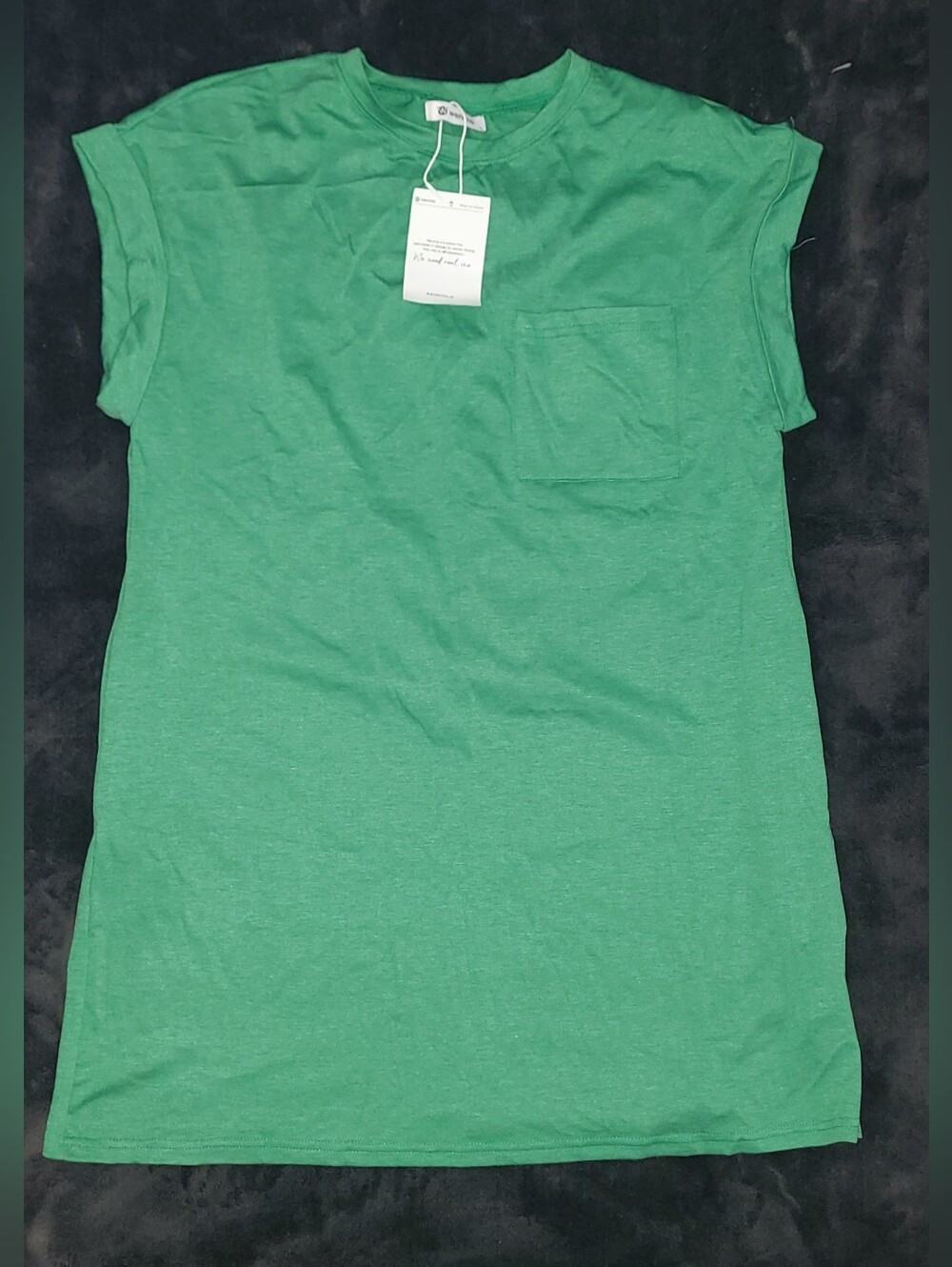 NWT Wenrine T-shirt Dress With Pockets, Green, Size L WOMEN'S, polyester Blend - Picture 2 of 8